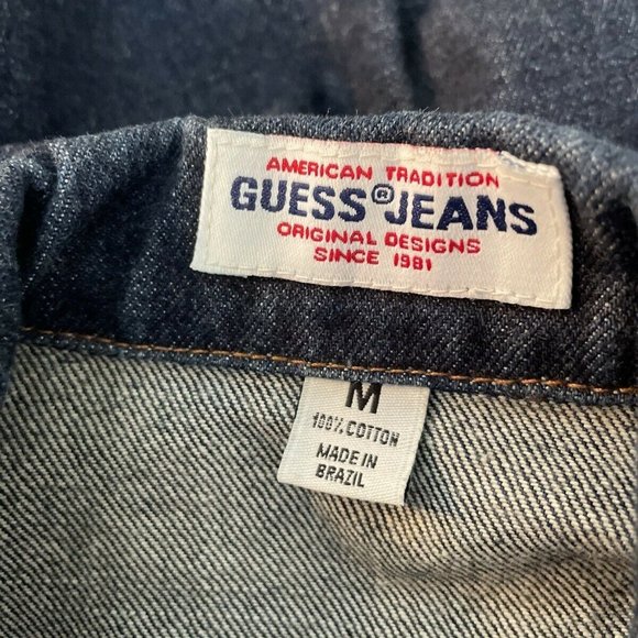 Vintage Guess Denim Jean Buckle Back Trucker - Picture 5 of 6